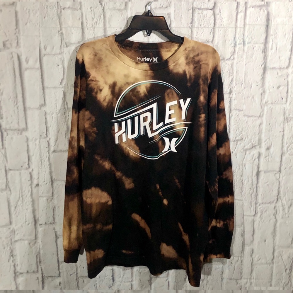 HURLEY Vintage Distressed Tie Dye Long Sleeve Tee